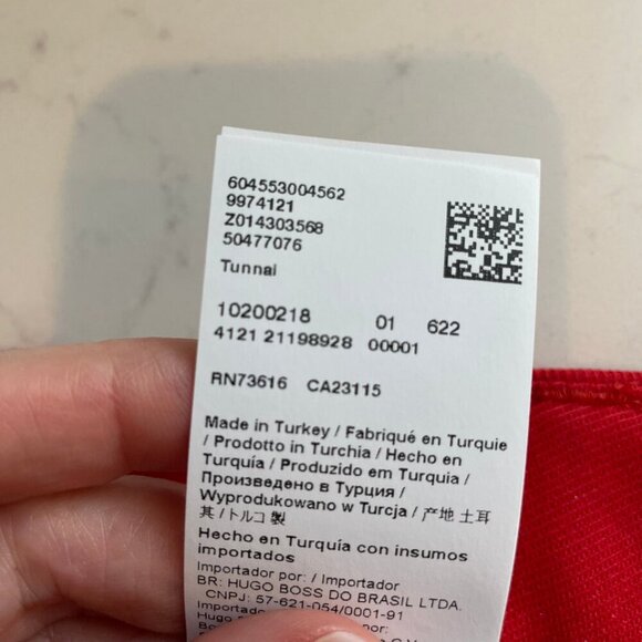 Hugo Boss Tunnai Wool Poly Relaxed Fit Cargo Pants Button Cuff Red Sz 8 NWOT - Picture 14 of 16